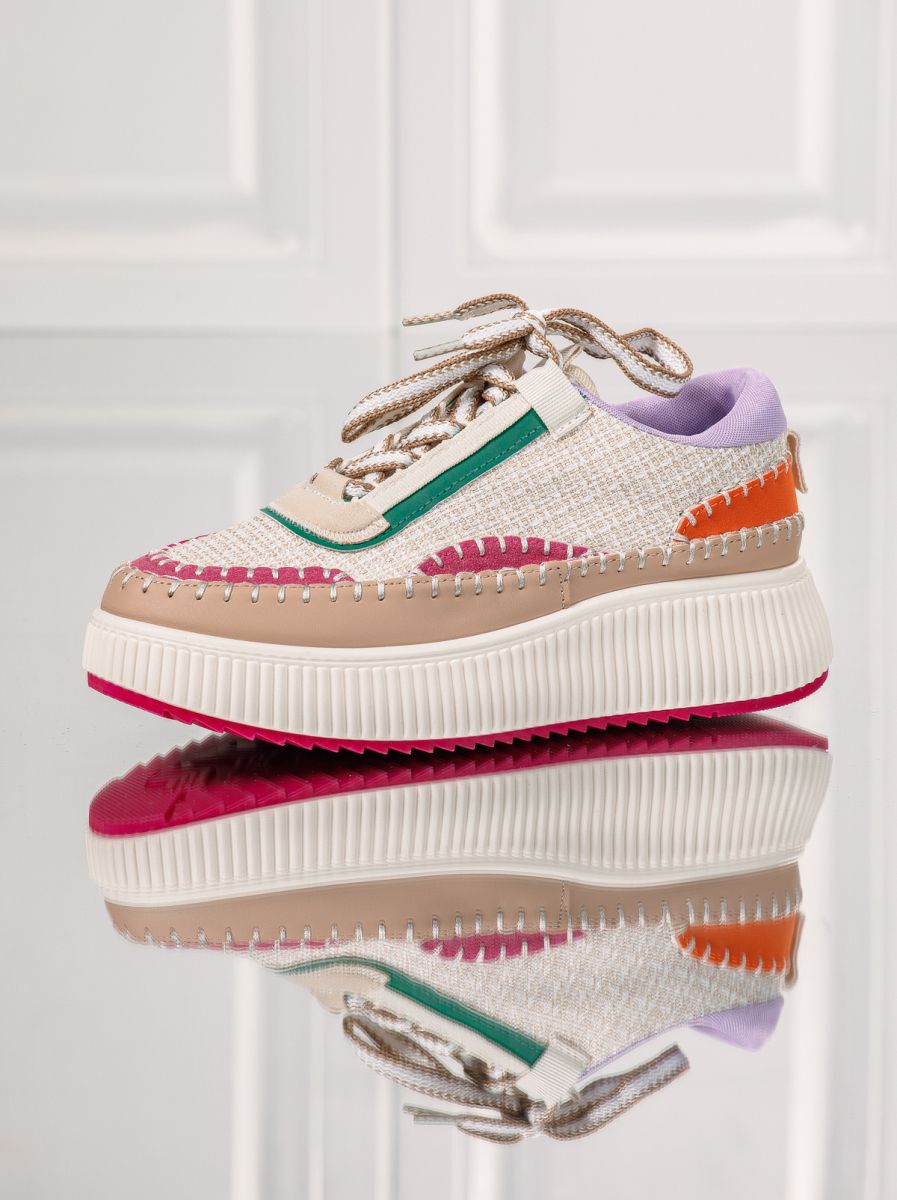 Adidasi dama roz din material textil Roxi #24983