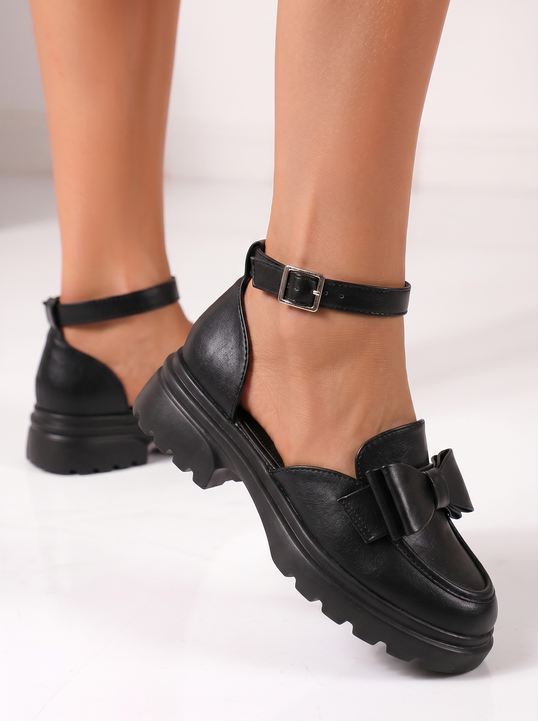 Pantofi casual dama negri din piele ecologica Maris #24994