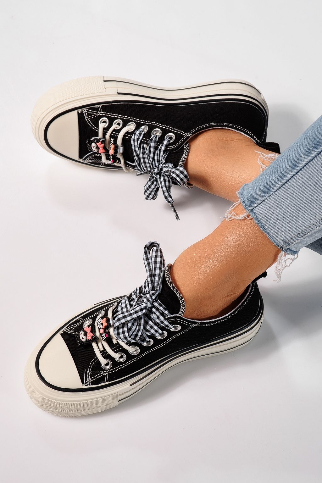 Adidasi dama negri din material textil Amelia#25236