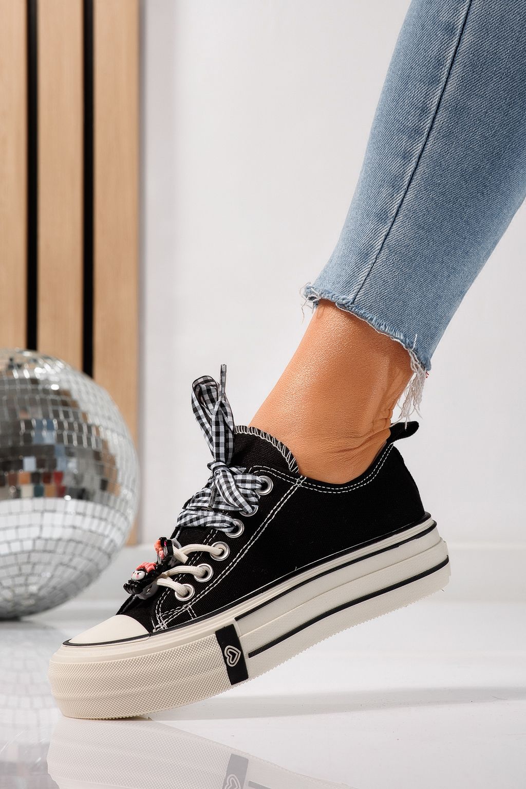 Adidasi dama negri din material textil Amelia#25236