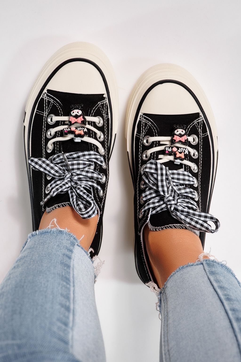 Adidasi dama negri din material textil Amelia#25236