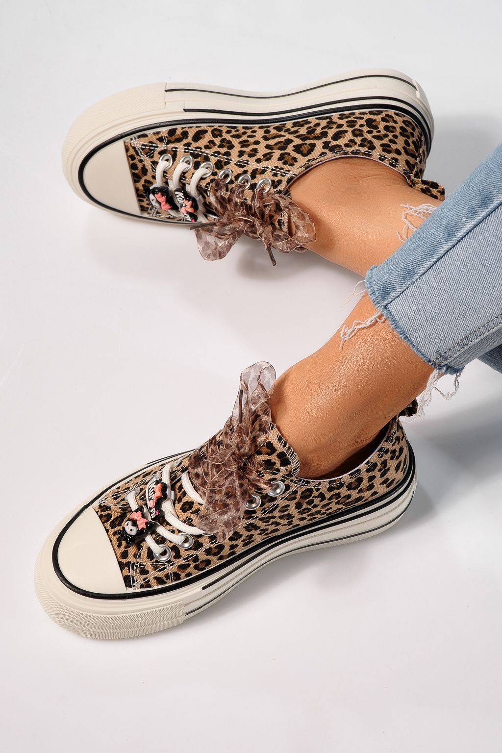 Adidasi dama leopard din material textil Amelia #25237