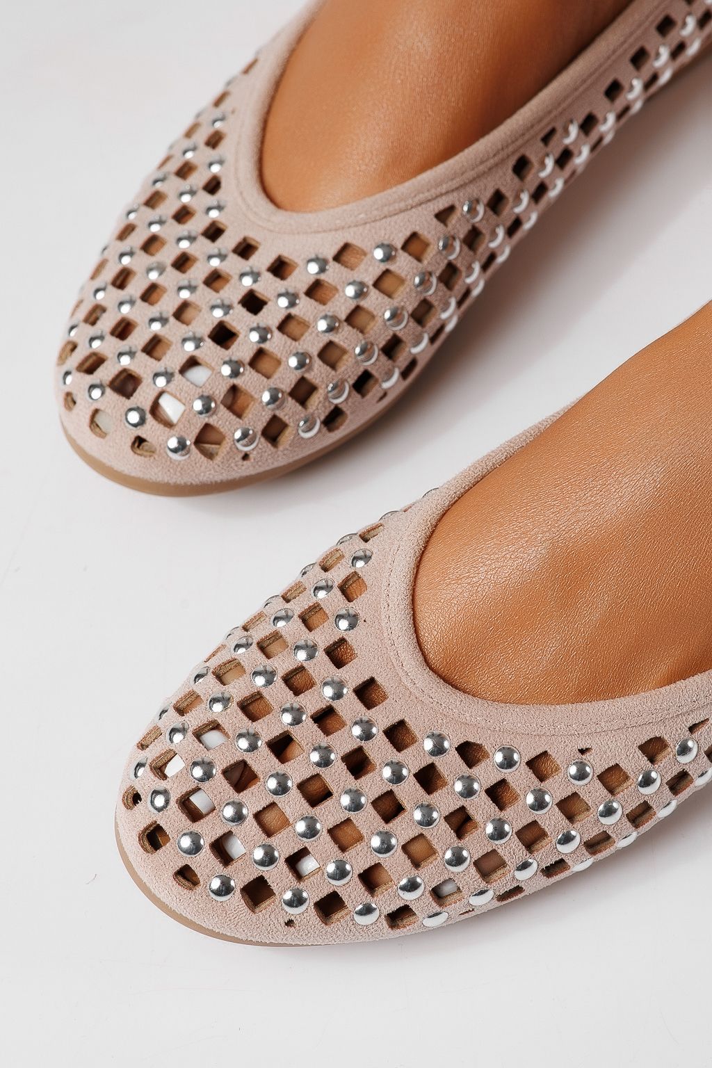 Balerini dama roz din piele ecologica Diamond #25118