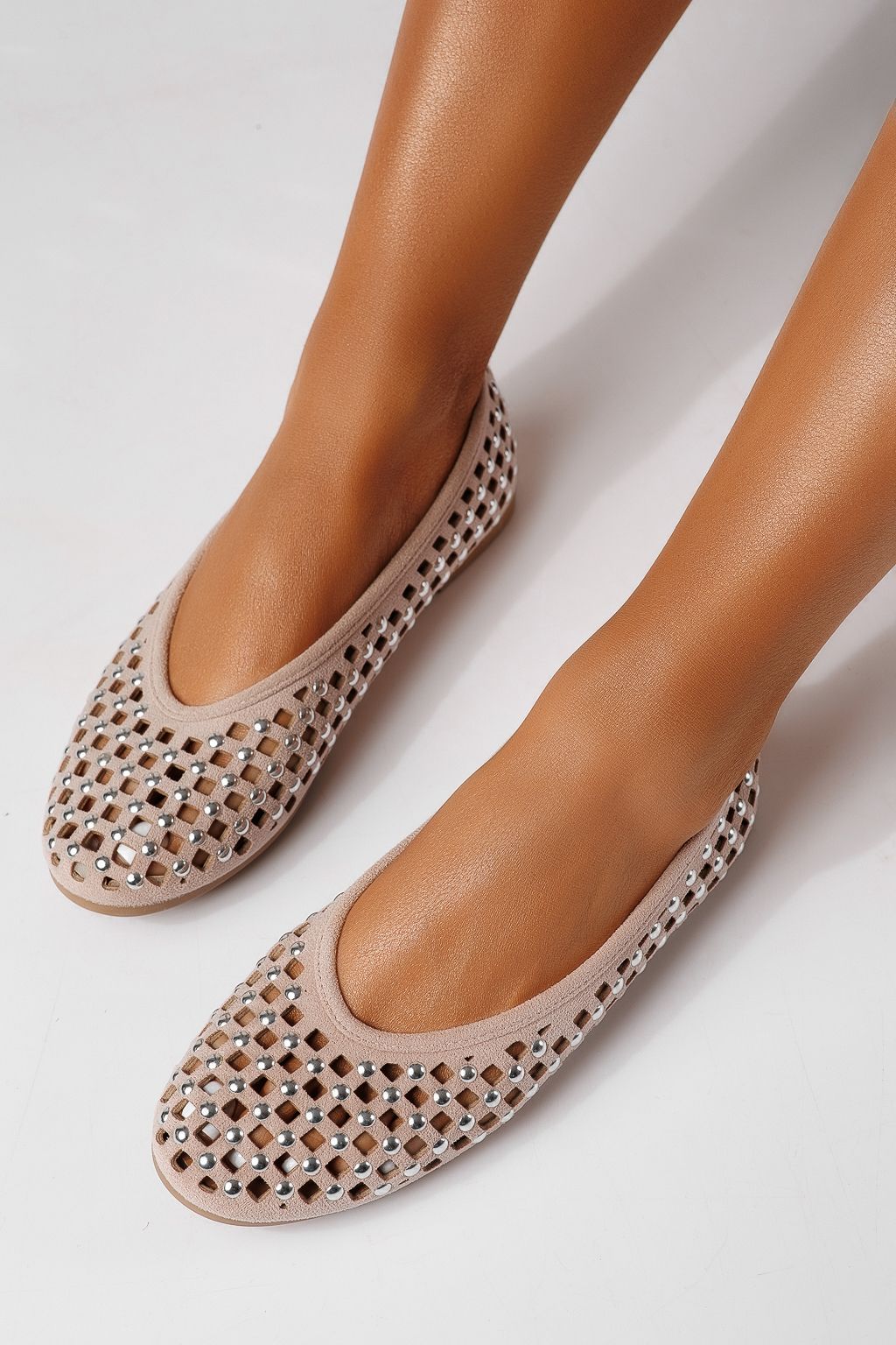 Balerini dama roz din piele ecologica Diamond #25118