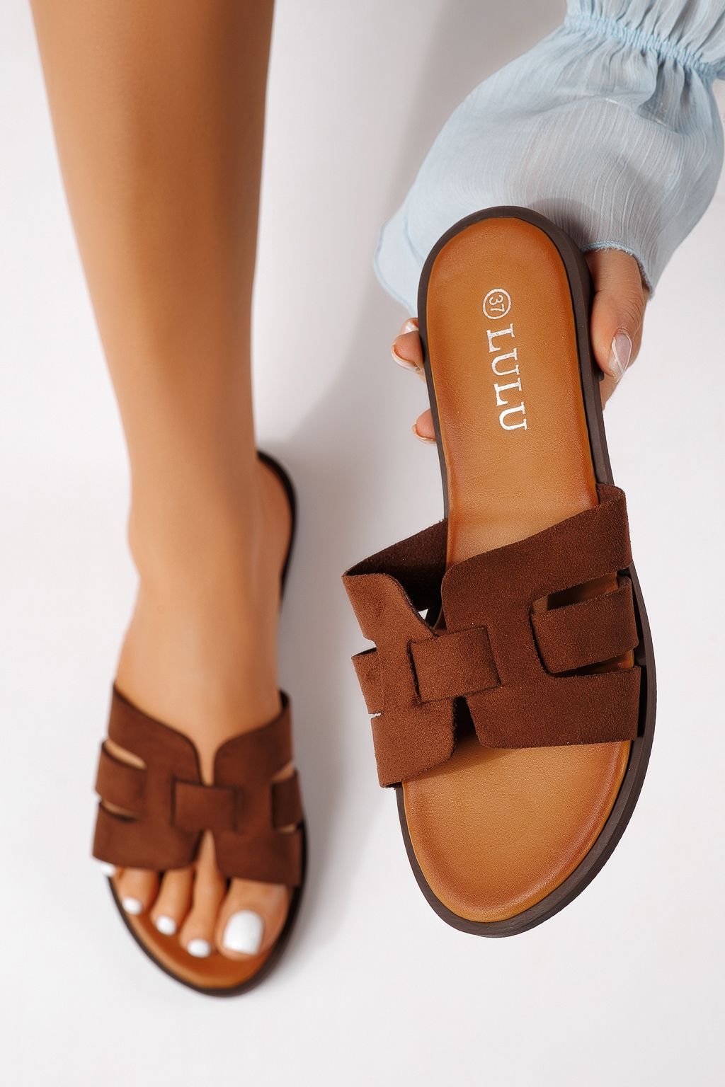 Papuci dama maro din piele ecologica intoarsa Odessa #25107