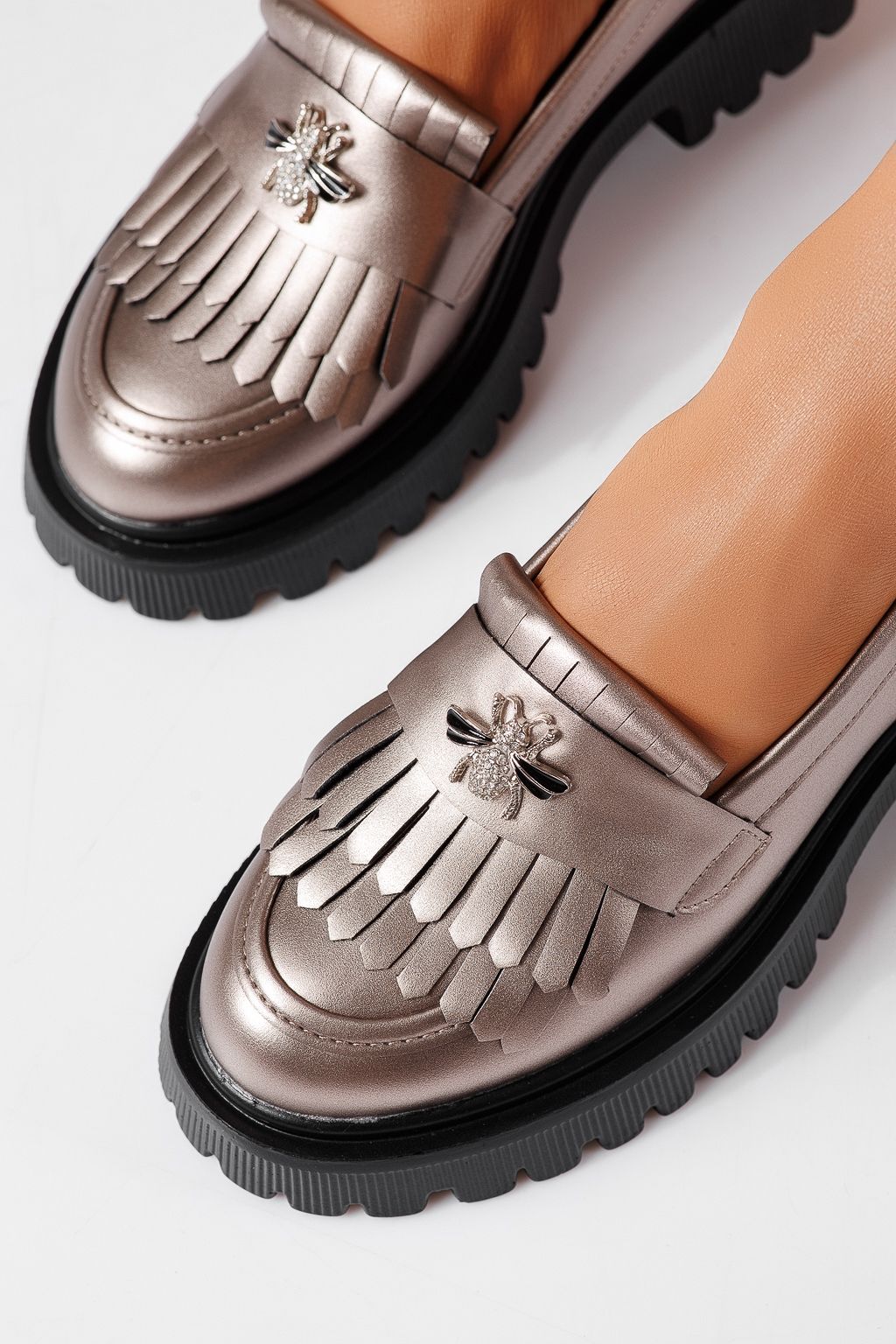 Pantofi casual dama gri din piele ecologica Kiana #25513