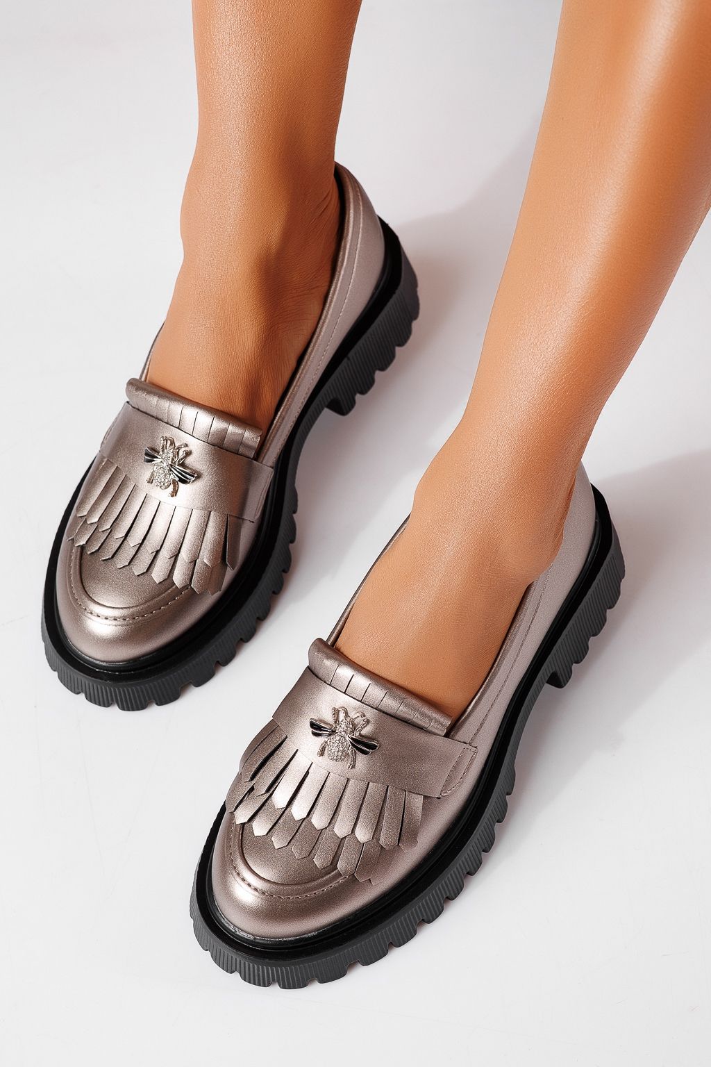 Pantofi casual dama gri din piele ecologica Kiana #25513