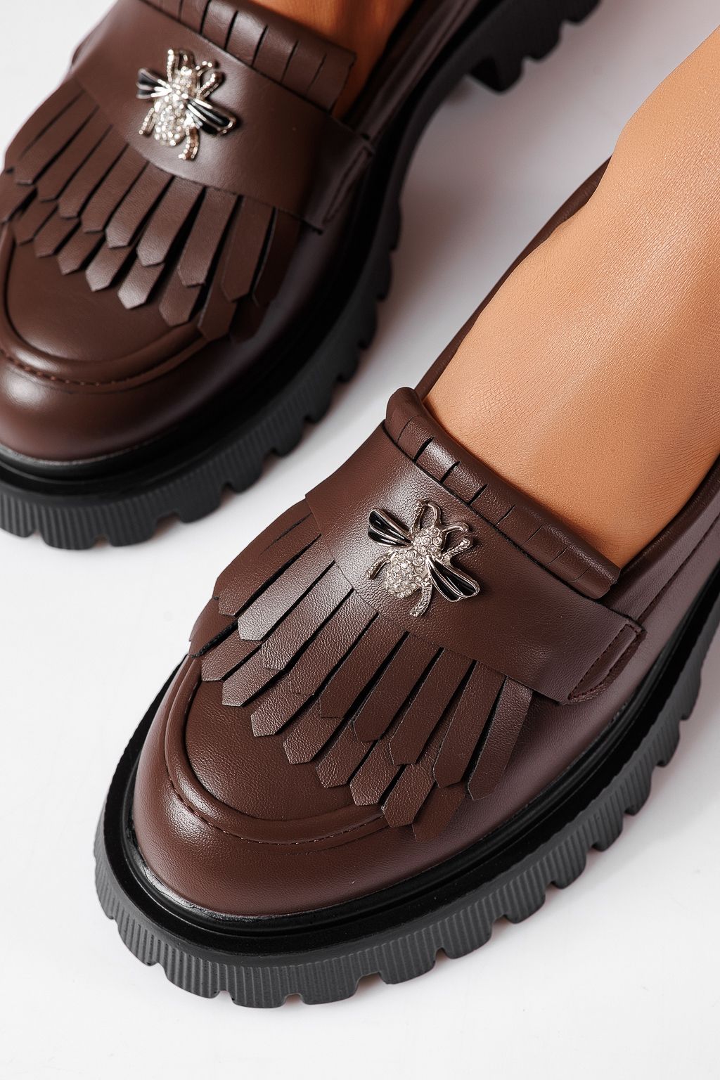 Pantofi casual dama maro din piele ecologica Kiana #25512