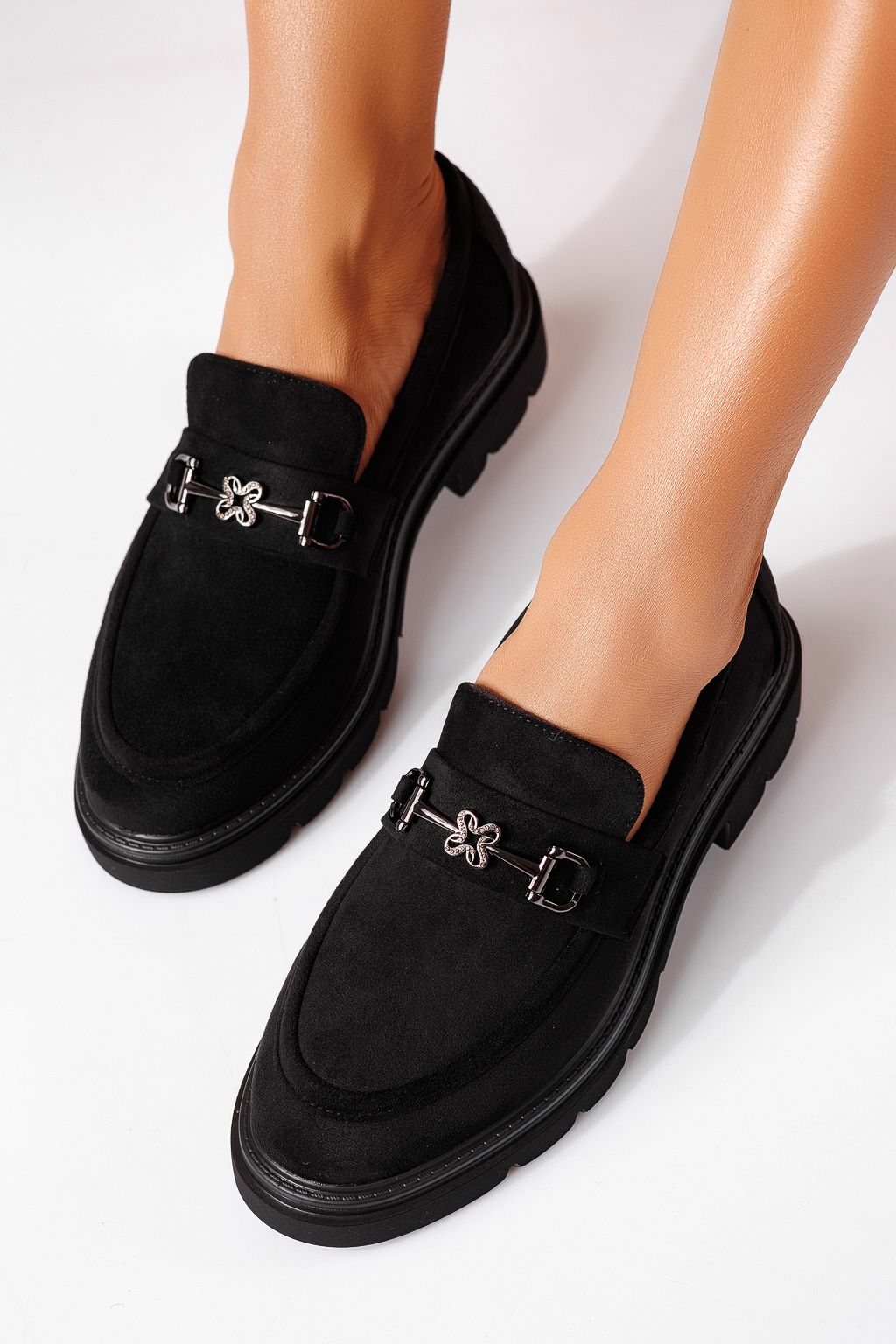 Pantofi casual dama negri din piele ecologica Tahlia #25516