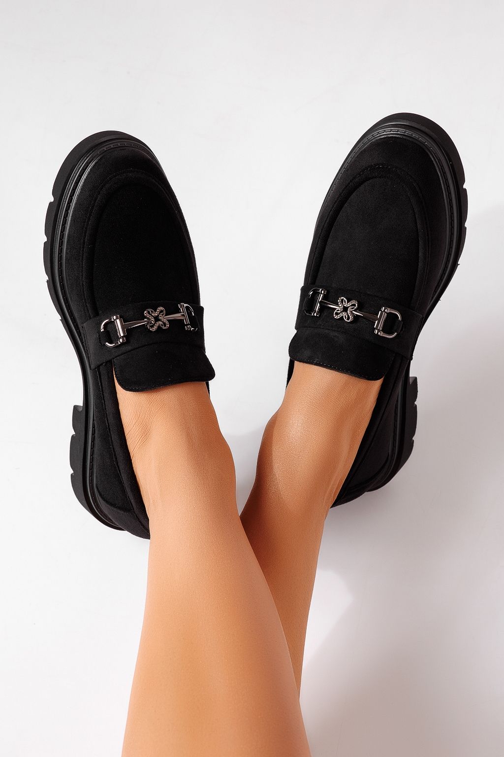 Pantofi casual dama negri din piele ecologica Tahlia #25516