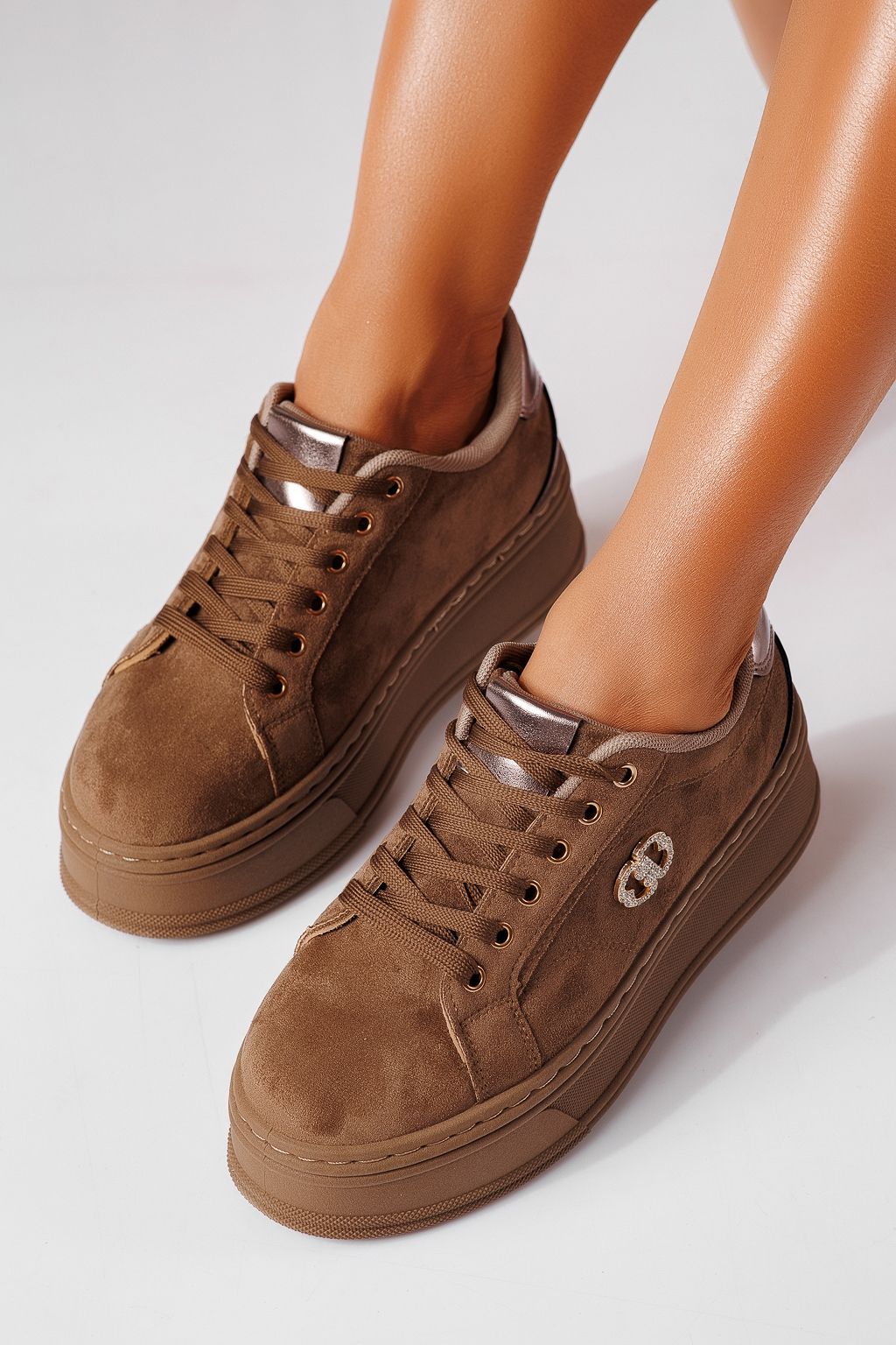 Adidasi dama khaki din piele ecologica intoarsa Astoria #25452