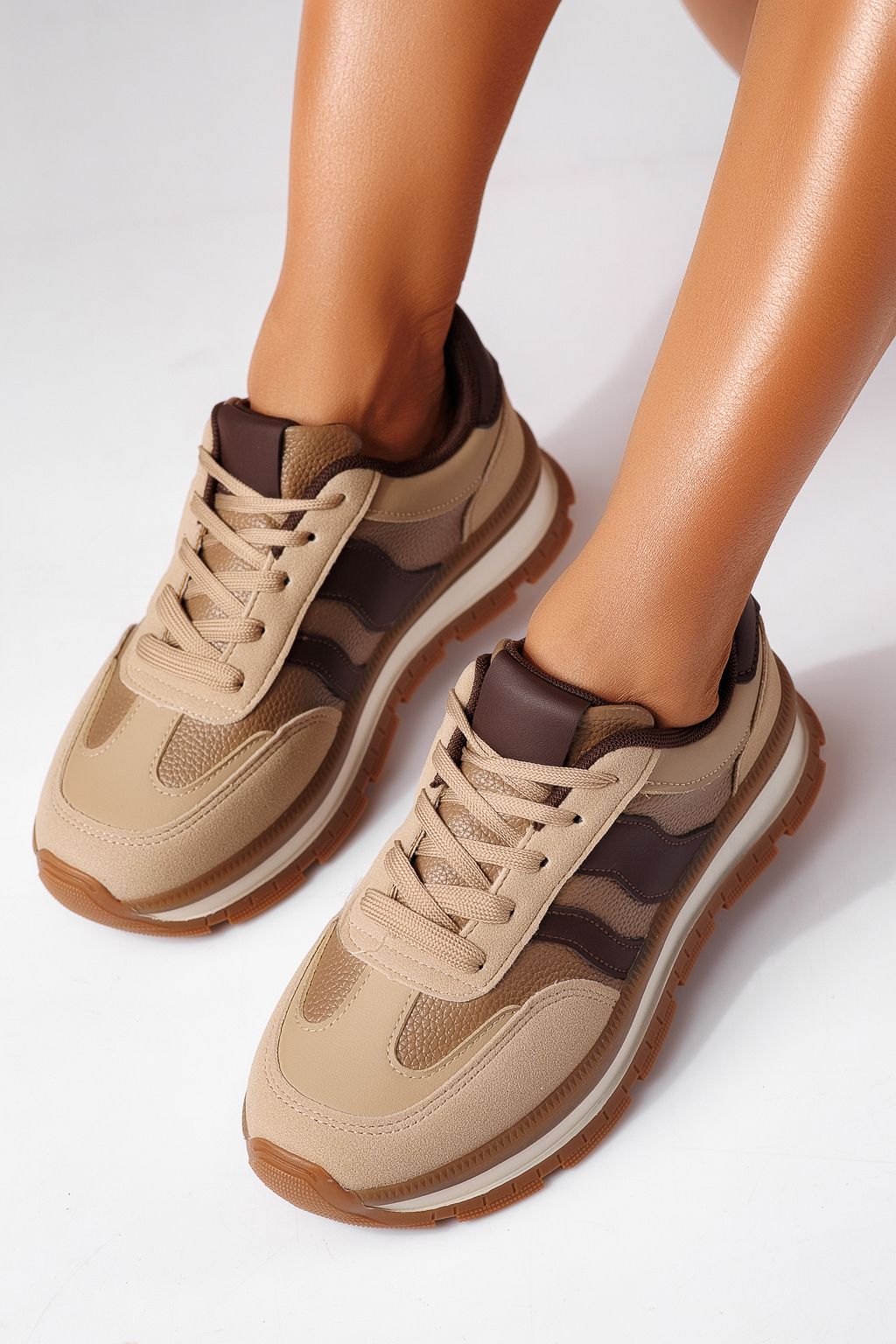 Adidasi dama khaki din piele ecologica Ottilie #25492