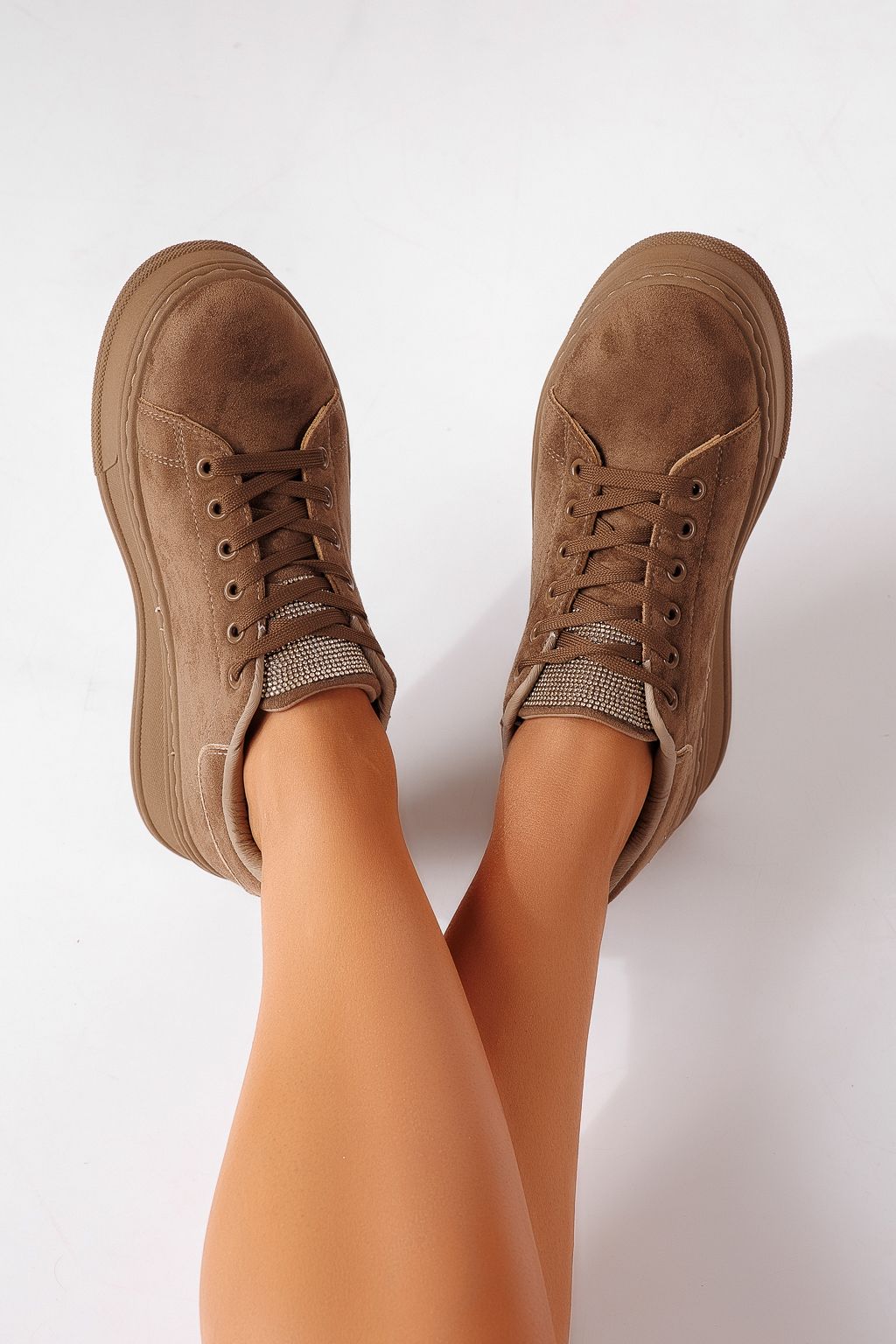 Adidasi dama khaki din piele ecologica intoarsa Cassia #25464