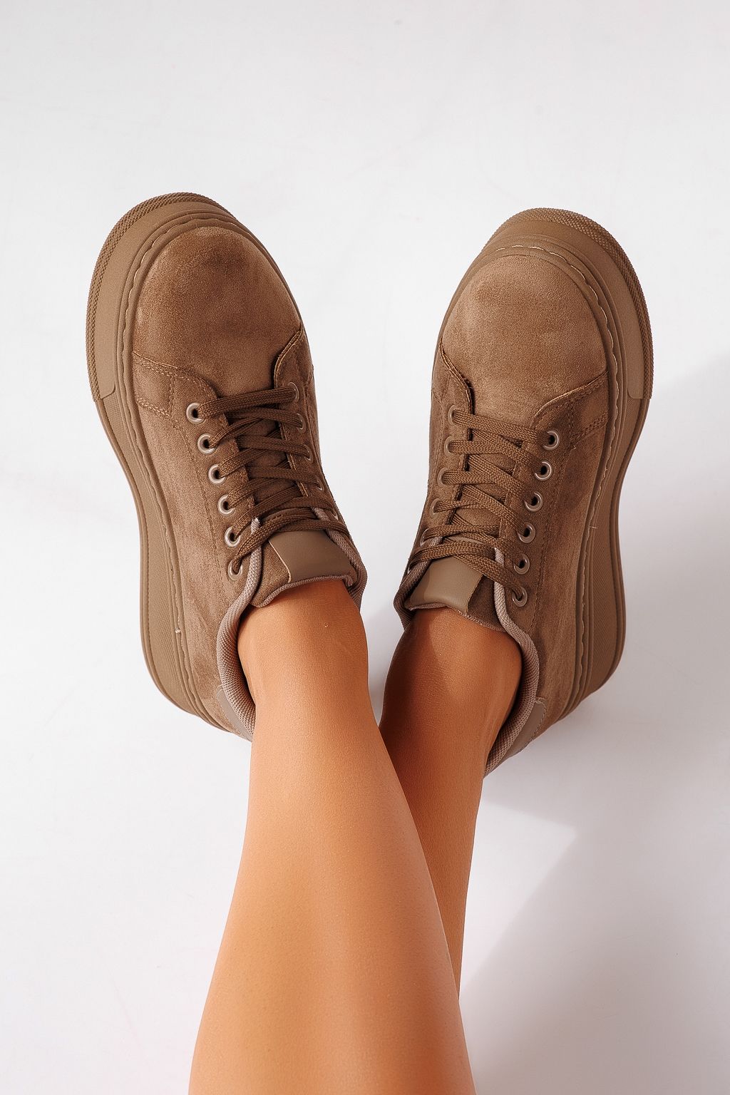 Adidasi dama khaki din piele ecologica intoarsa Calypso #25459