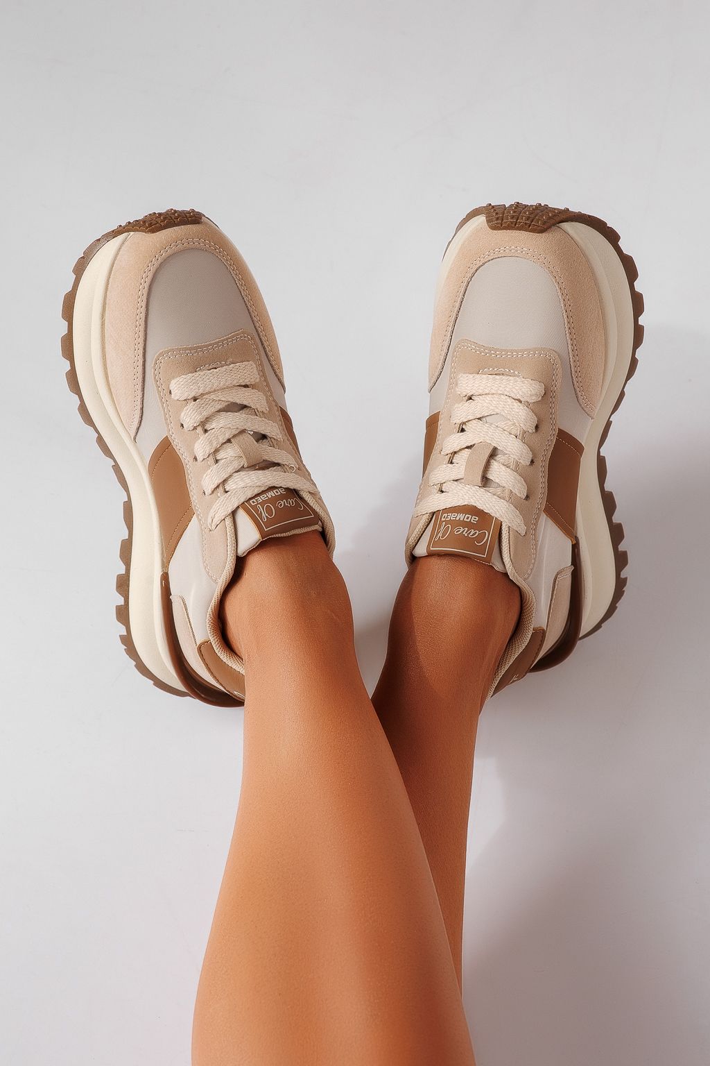 Adidasi dama khaki din piele naturala Samara #25495