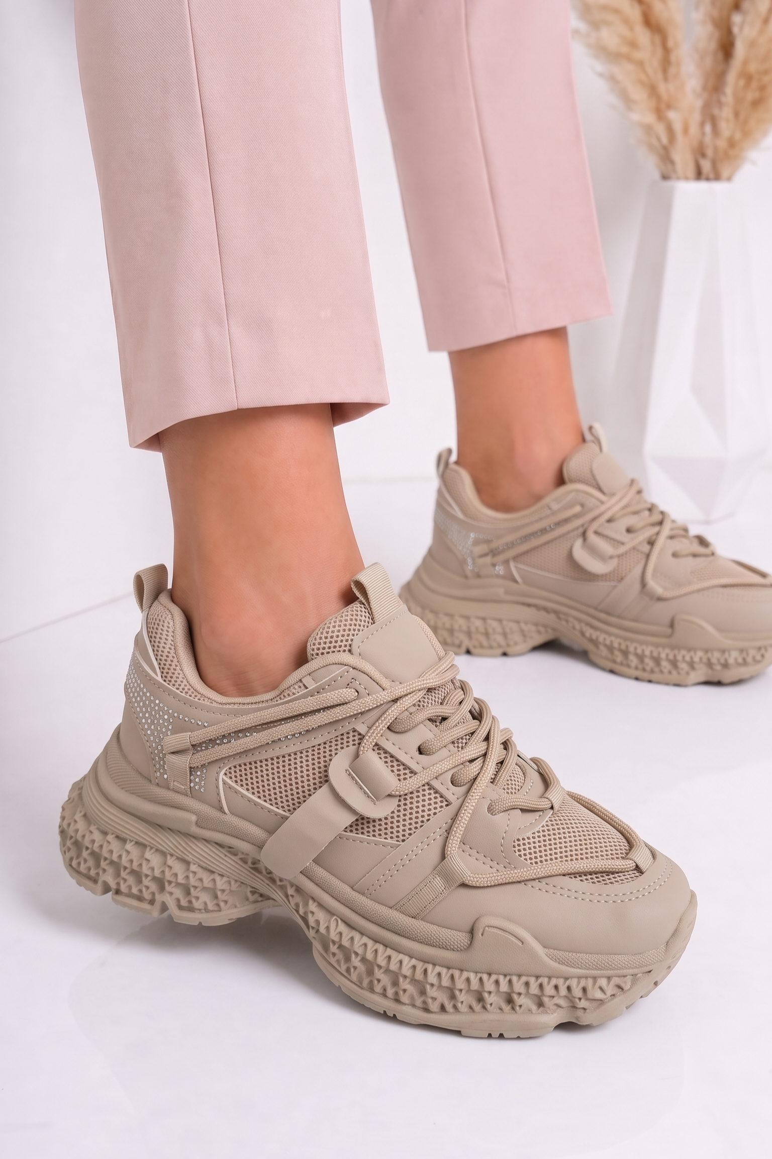 Adidasi dama khaki din piele ecologica Naira #25524