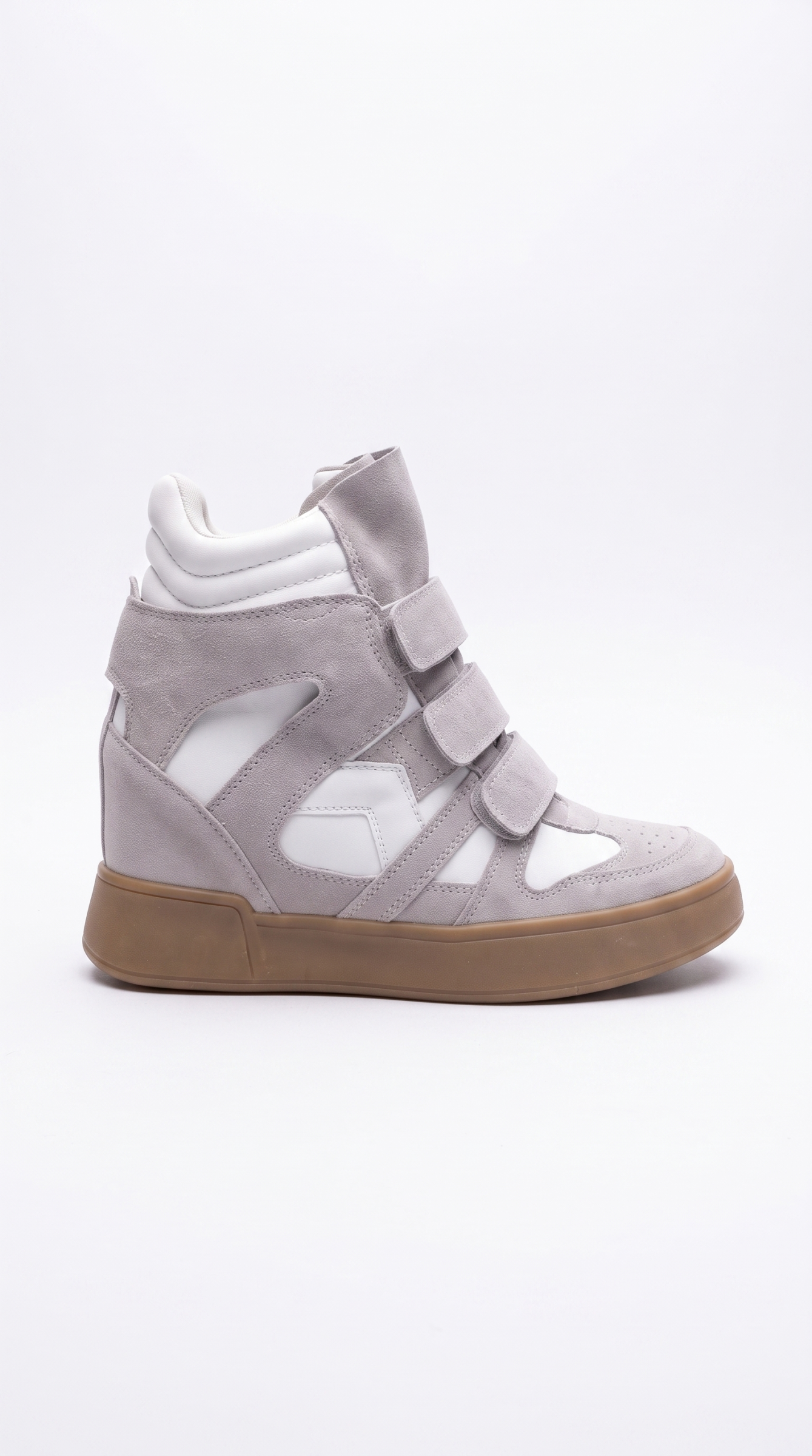 Adidasi dama cu platforma albi din piele ecologica intoarsa  Aliss #25547