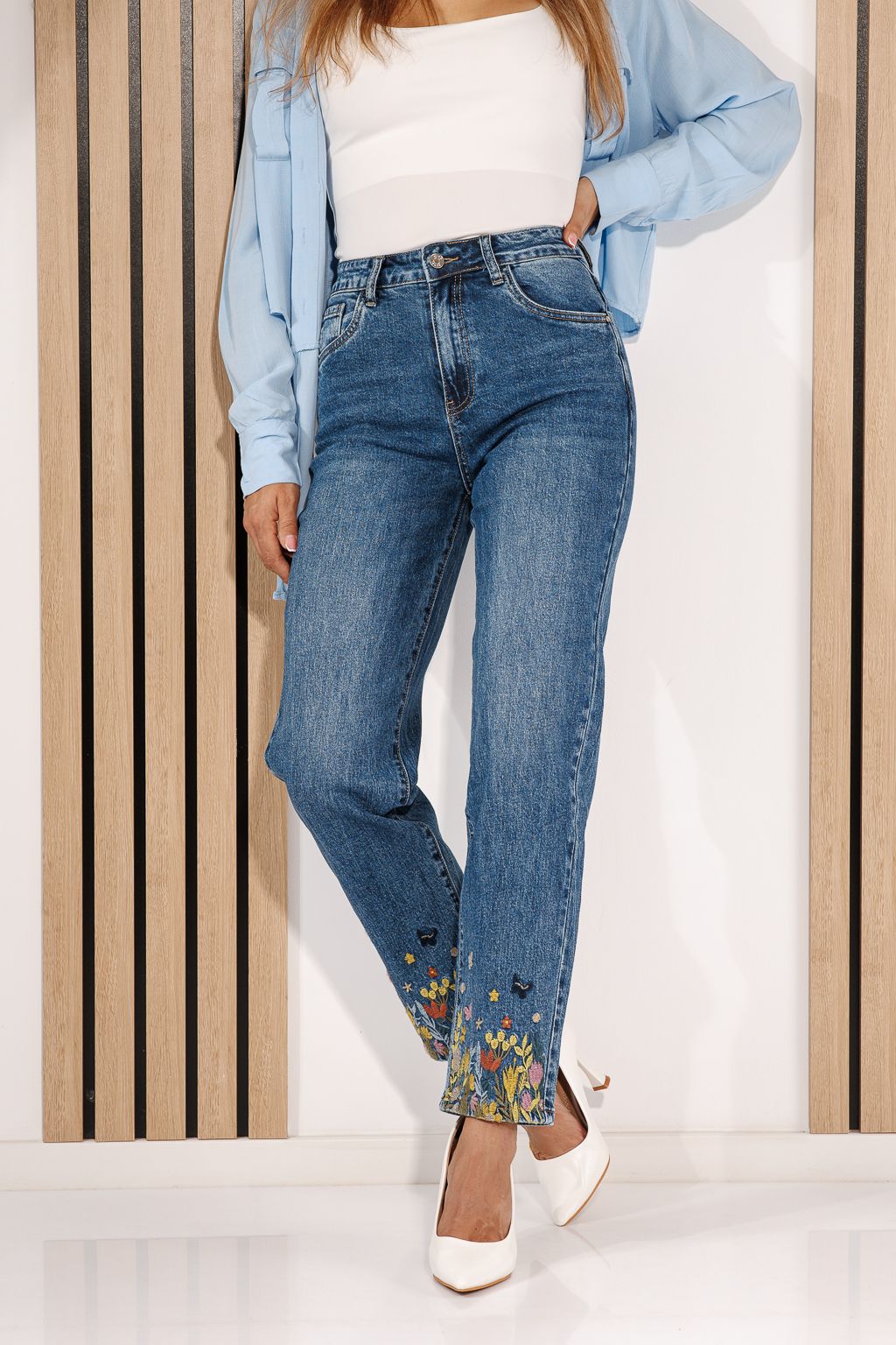 Blugi Skater Fit Dama Yara Albastri #A1437
