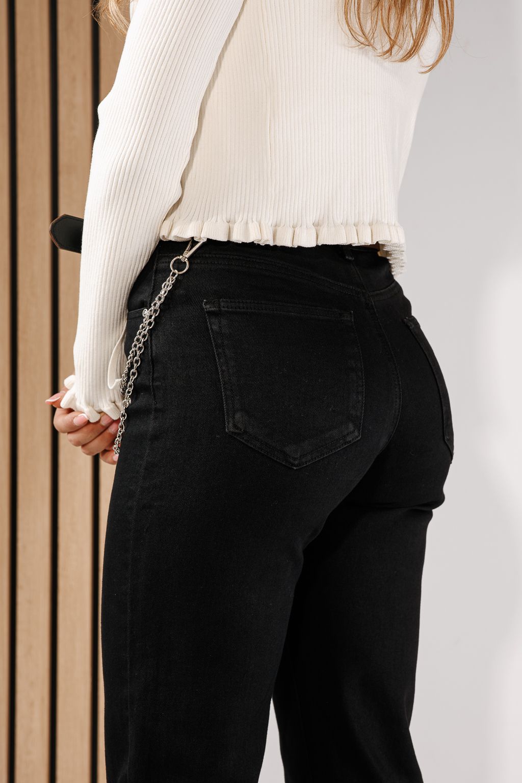 Blugi Mom Fit Dama Livia Negri #A1442