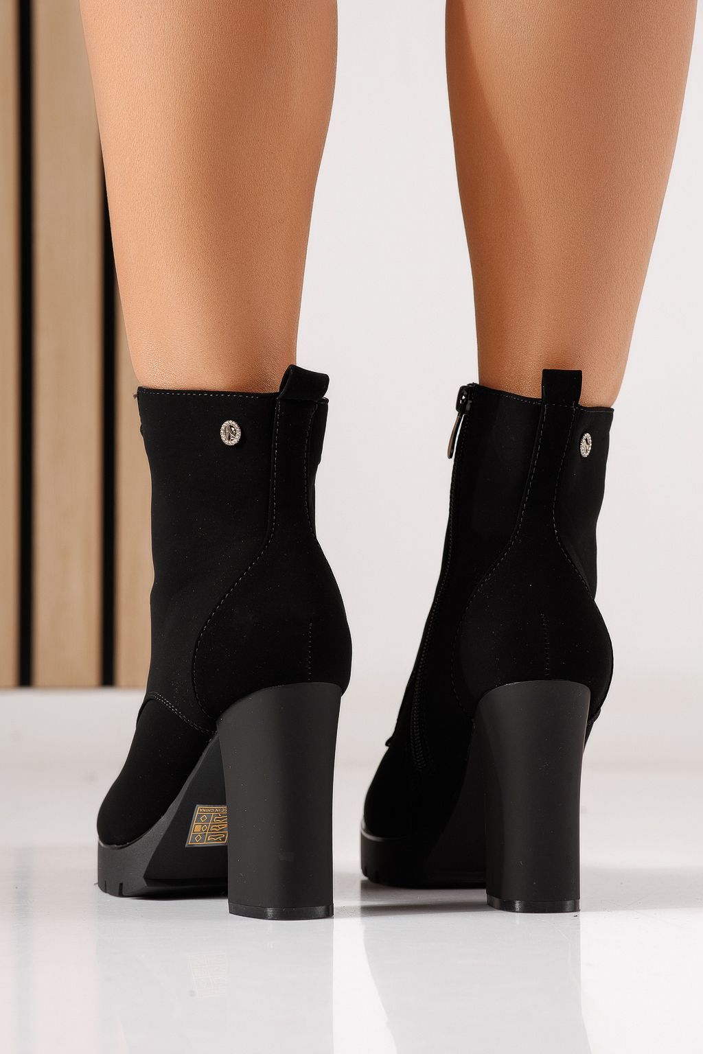 Botine dama captusite negre din piele ecologica Alissa2 #30098