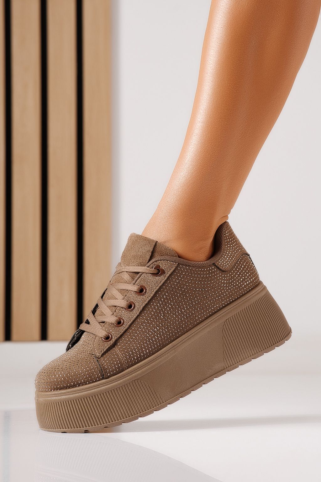 Adidasi dama khaki din piele ecologica Luna #30101