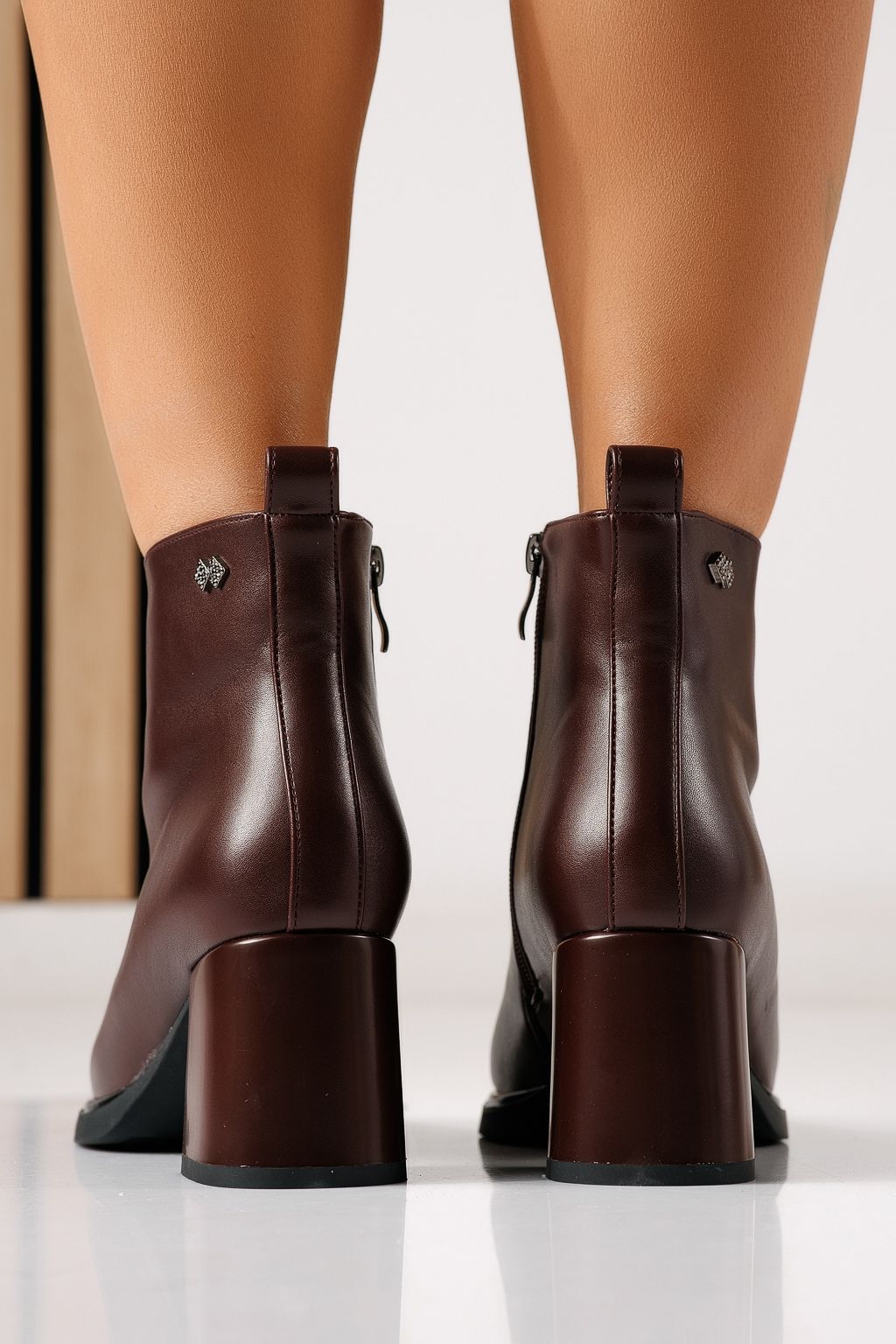 Botine dama vatuite bordo din piele ecologica Clara #30205