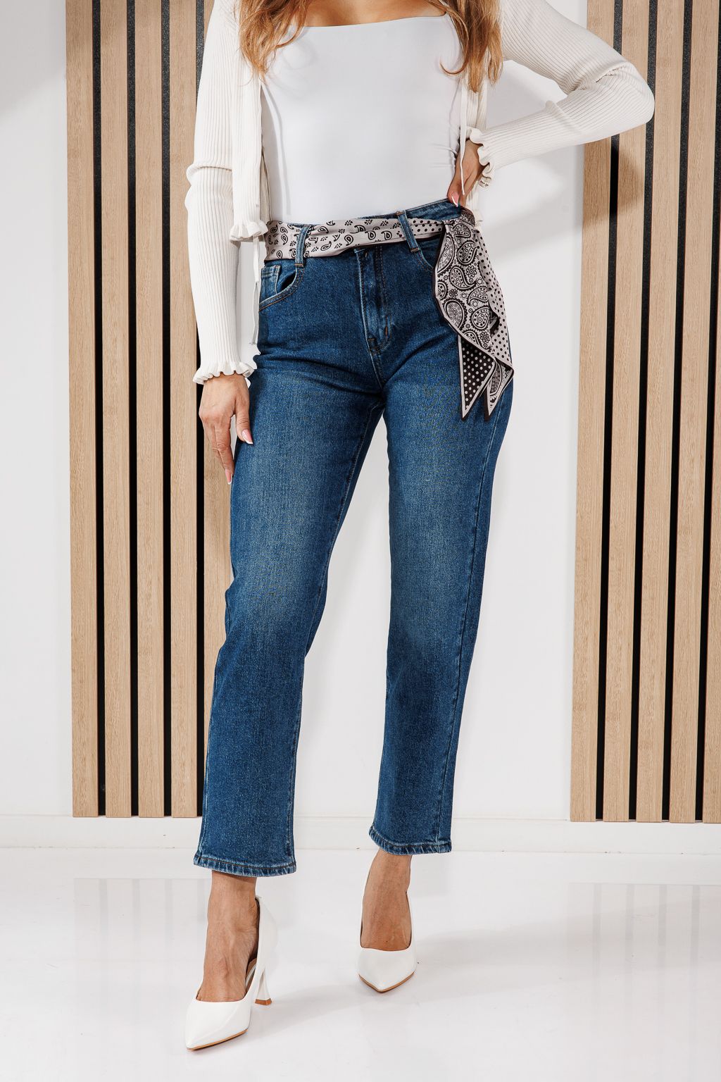 Blugi Wide Leg Dama Oria Albastri #A1466