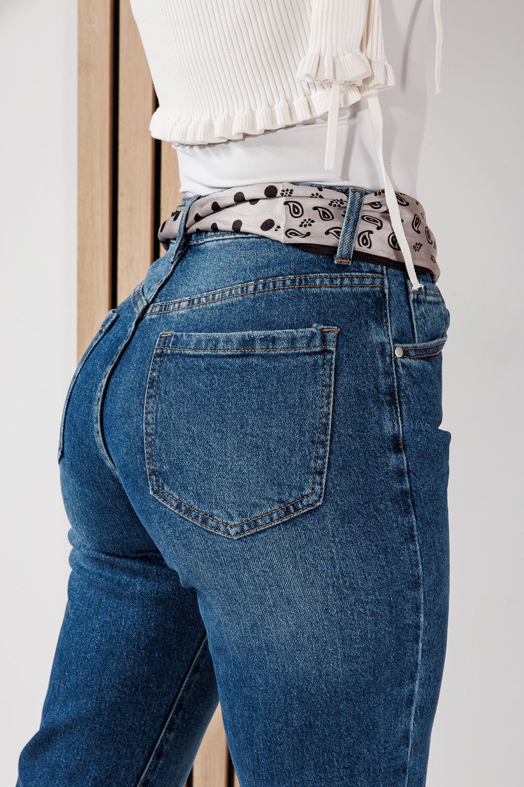 Blugi Wide Leg Dama Oria Albastri #A1466