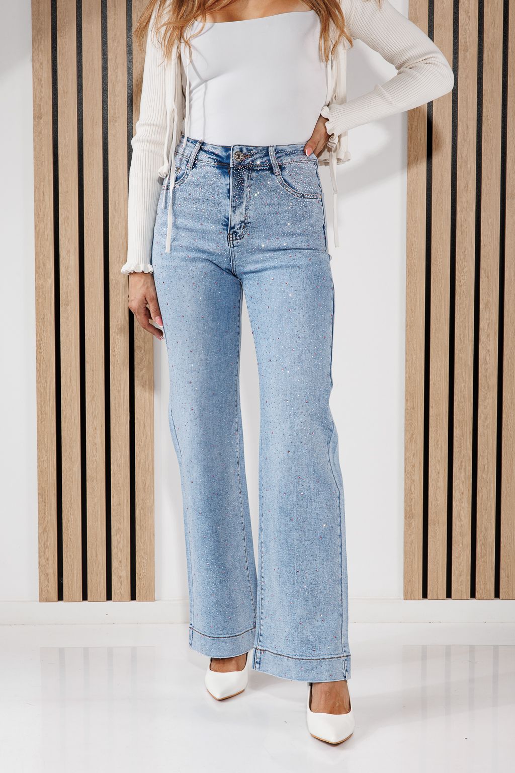 Blugi Wide Leg Fit Dama Alma Albastri #A1458
