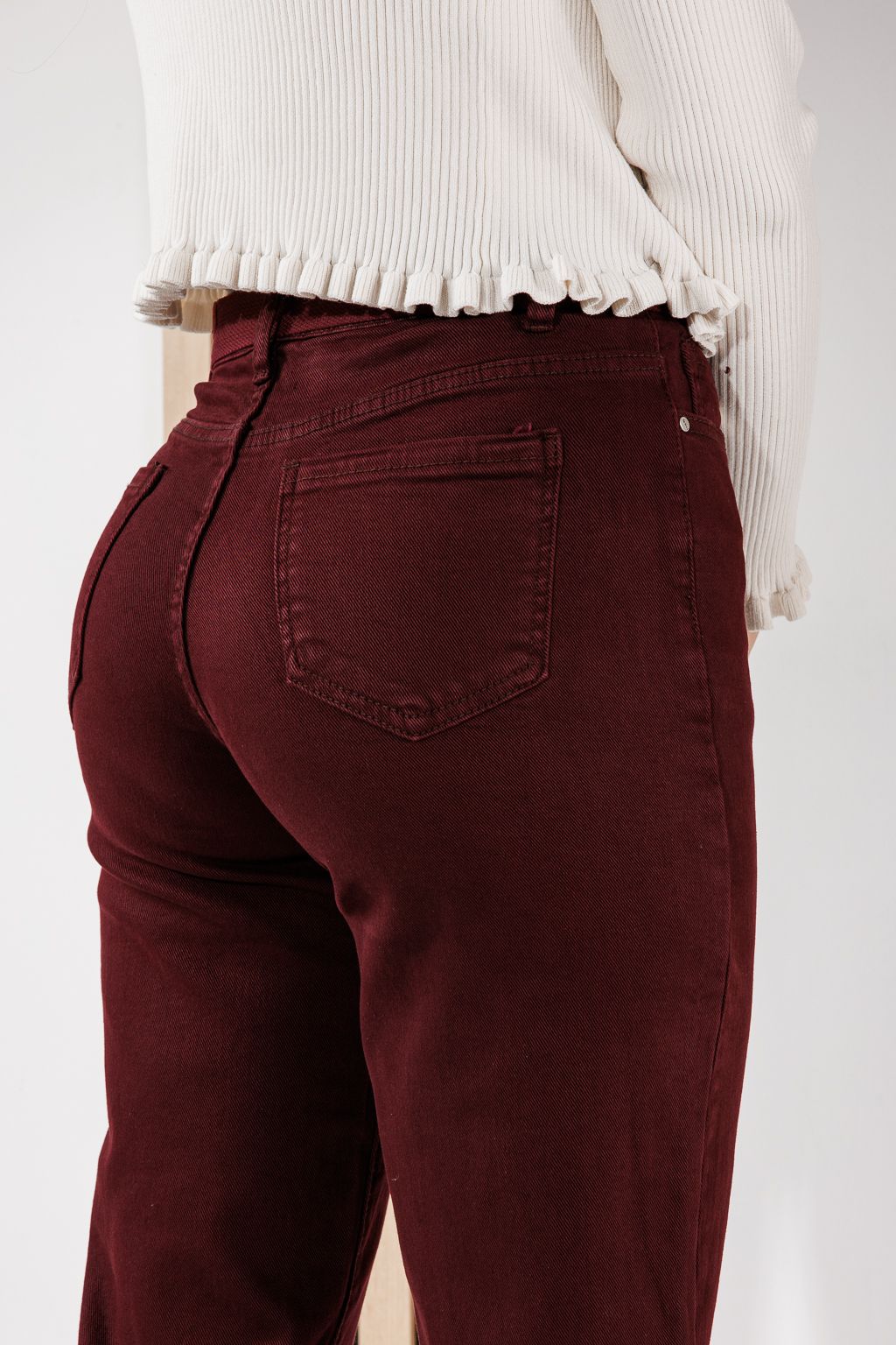Blugi Baggy Fit Dama Sarah Bordo #A1465