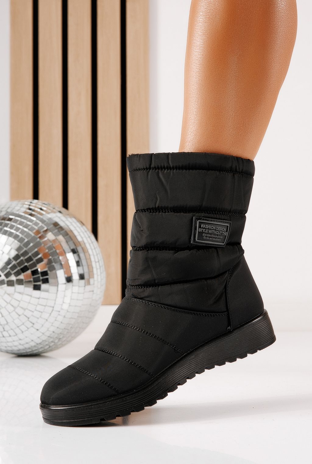 Ghete dama îmblănite negre din Fas Roni #30599