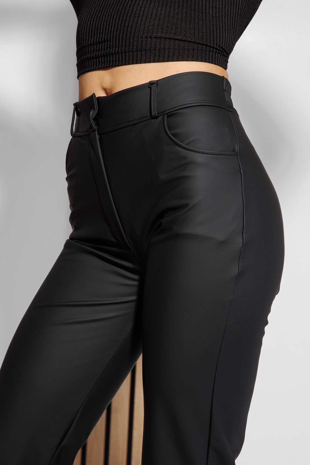 Pantaloni Piele Ecologica Vatuiti Dama Antonia Negri #A1473