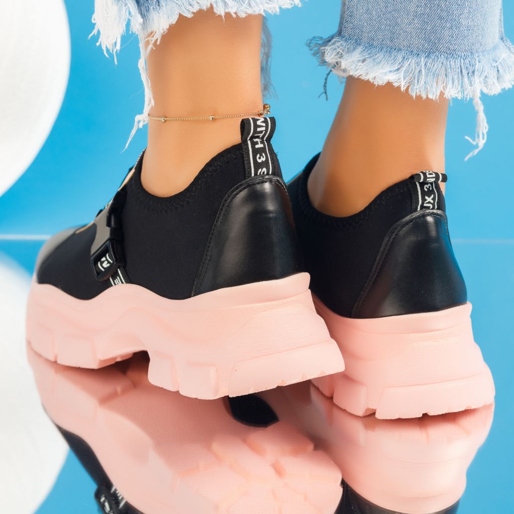 Дамски спортни обувки Abigail черен/розово #4442M
