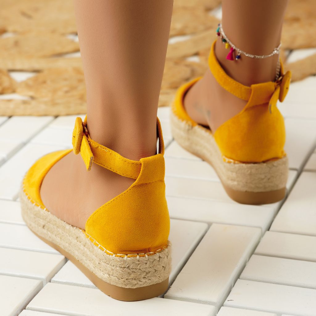 Sandale Dama cu Platforma Mira Galbene #4725M