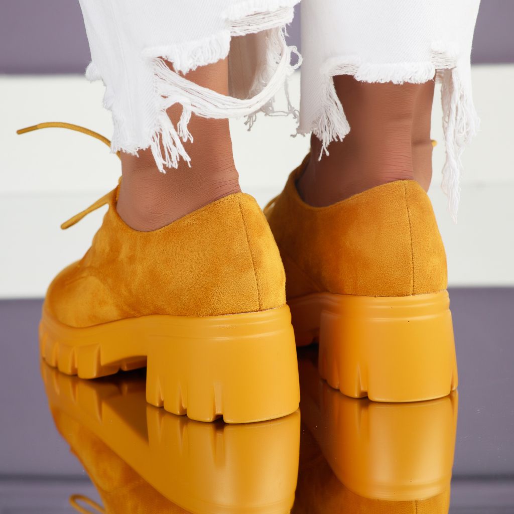 Pantofi Casual Dama Afra Galbeni #7087M 