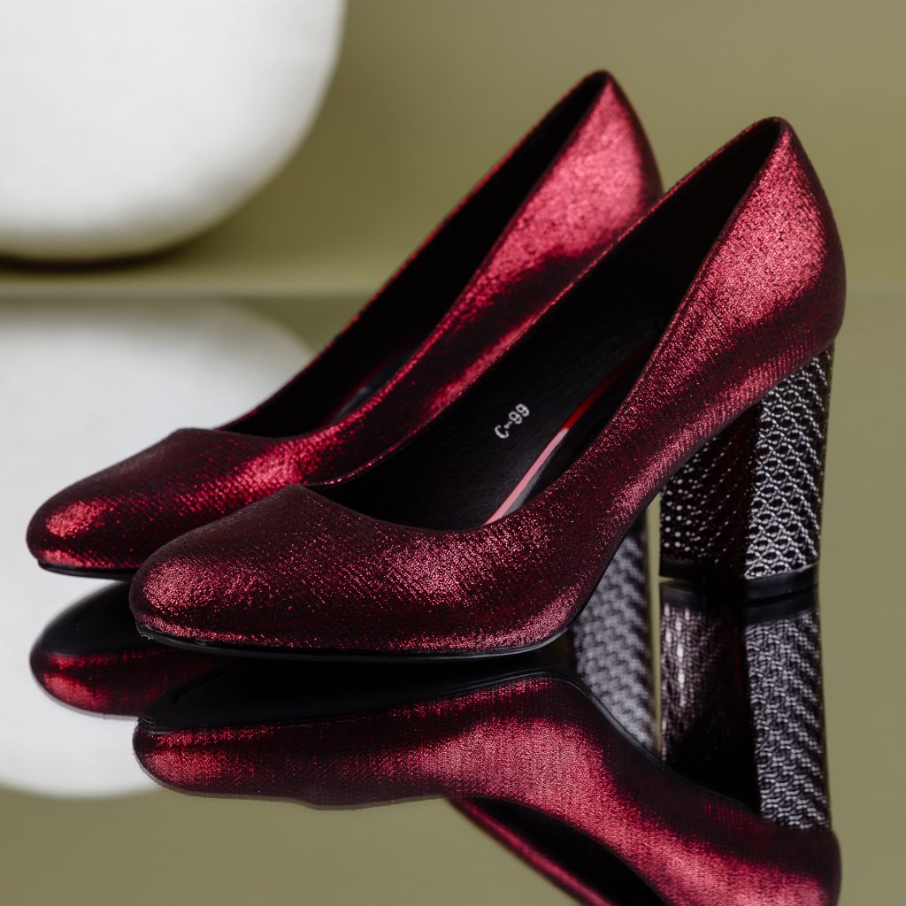 Pantofi Dama cu Toc Kiara Rosii #7057M