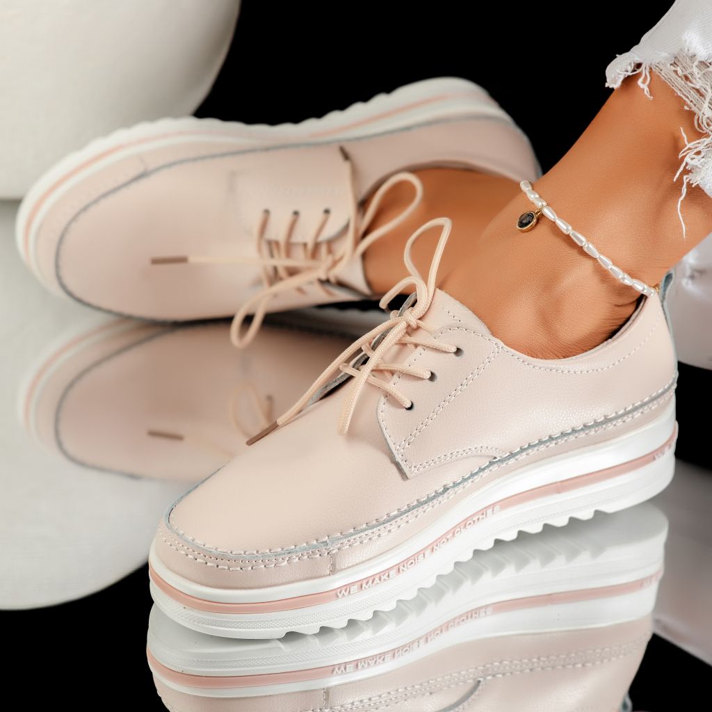 Спортни обувки от естествена кожа Freya розово #9484