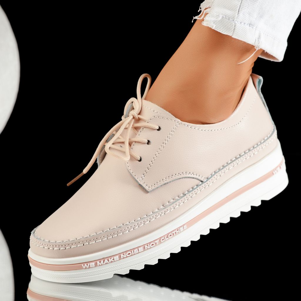 Спортни обувки от естествена кожа Freya розово #9484
