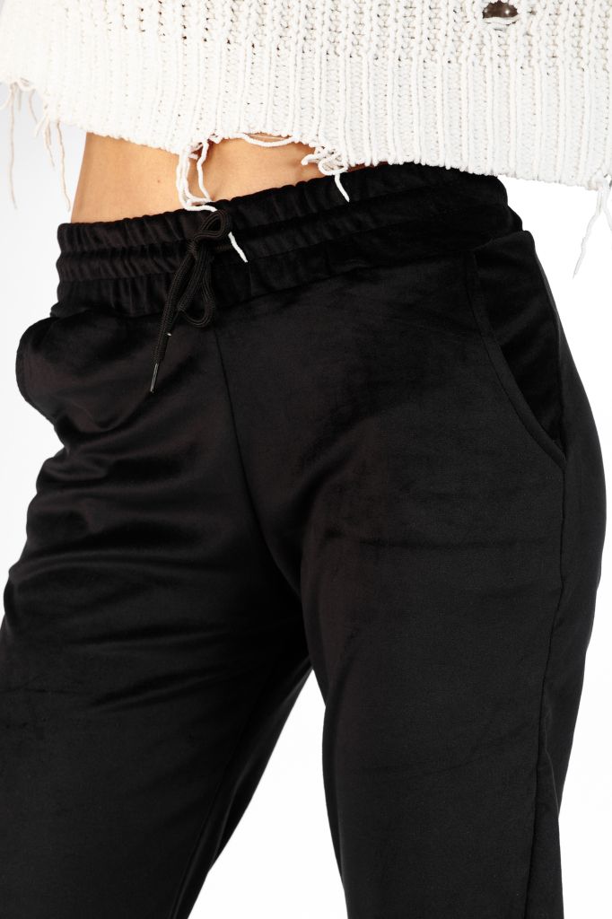 Дамски панталон от кадифе Natasha Черен #A78