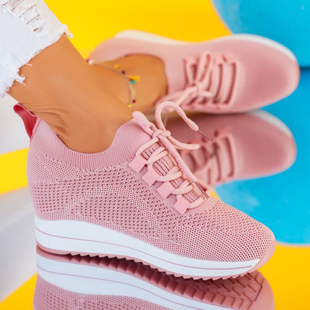 Дамски спортни обувки cu Platforma Finley розово #9524