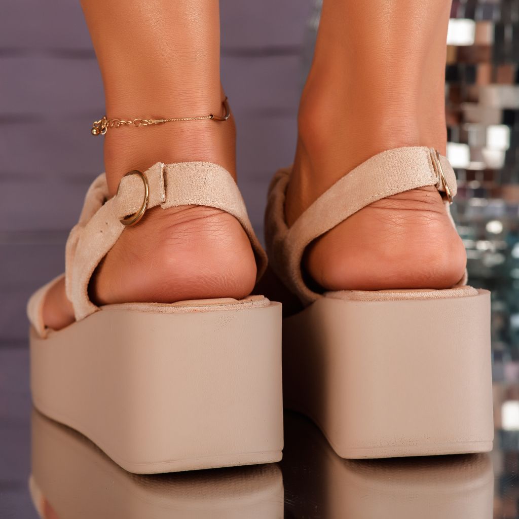 Sandale Dama cu Platforma Milana Bej #10261