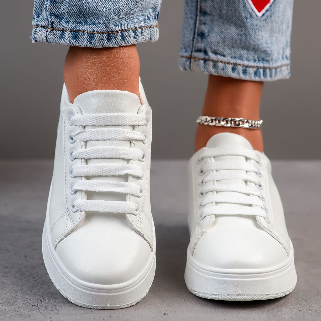 Дамски спортни обувки Afrodita Бяло/червен #12038
