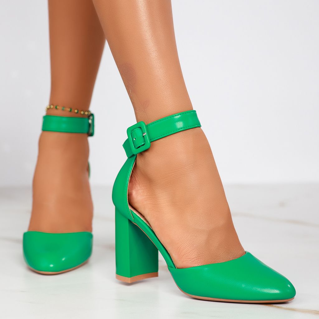 Дамски обувки с ток Hannah зелено #12426