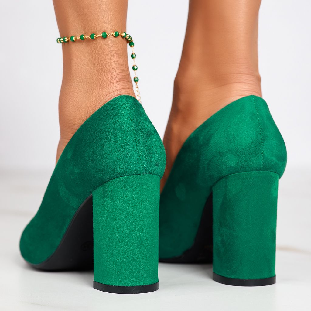 Дамски обувки с ток Andrew зелено #12406