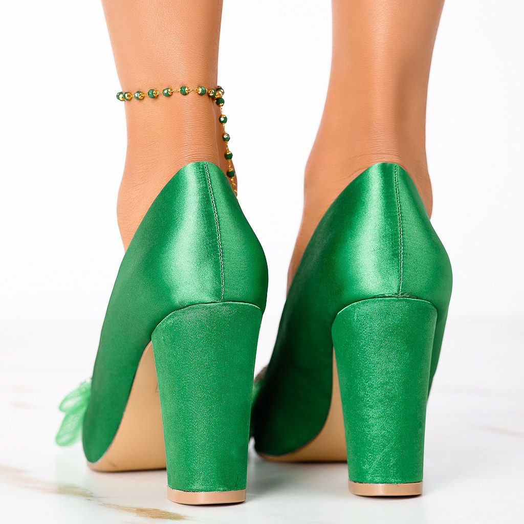 Pantofi Dama cu Toc Rosalia Verzi #13302