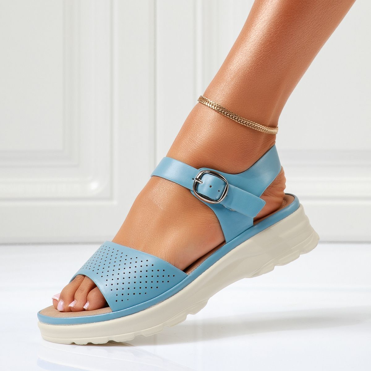 Sandale Dama cu Platforma Agapia Albastre #15961