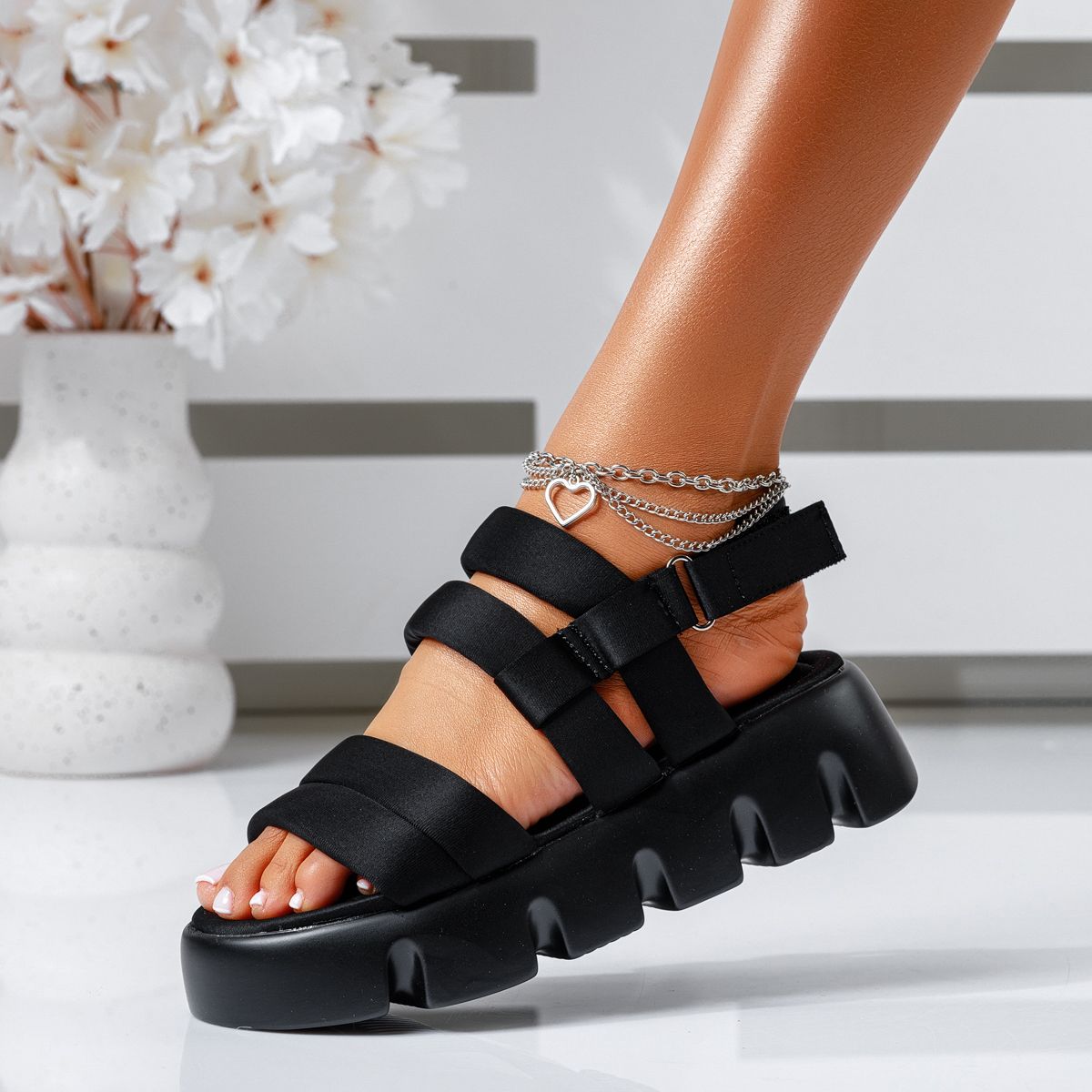 Sandale Dama cu Platforma Alexa Negre #16059 image11