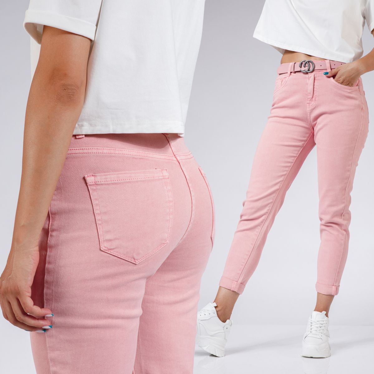 Pantaloni Boyfriend Dama Lucia Roz Pudra #A514