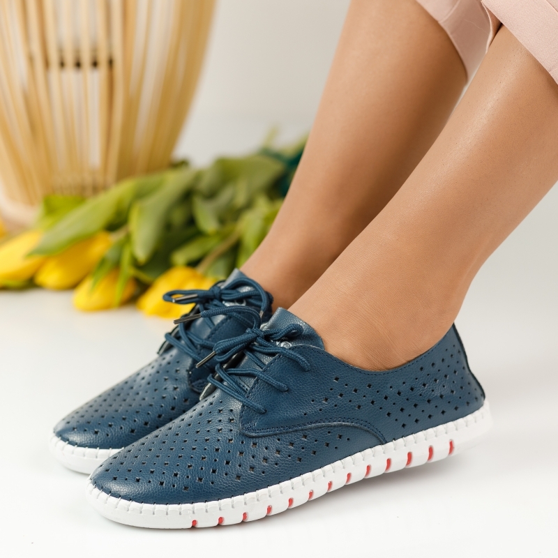Pantofi Piele Naturala Cezara Bleumarin #1254M OneFashionRoom-B imagine noua