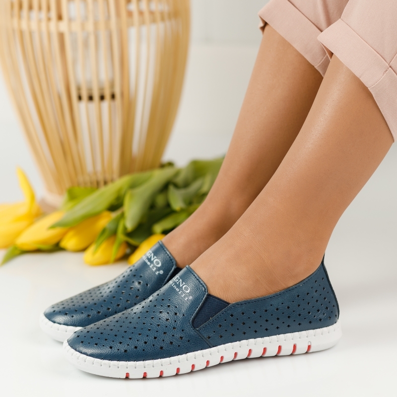 Pantofi Piele Naturala Agata Bleumarin #1269M OneFashionRoom-B imagine noua